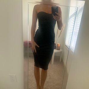 Black midi dress